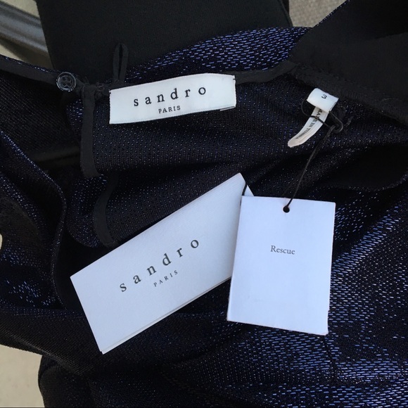 Sandro Metallic Woven Mini Dress - Picture 6 of 6